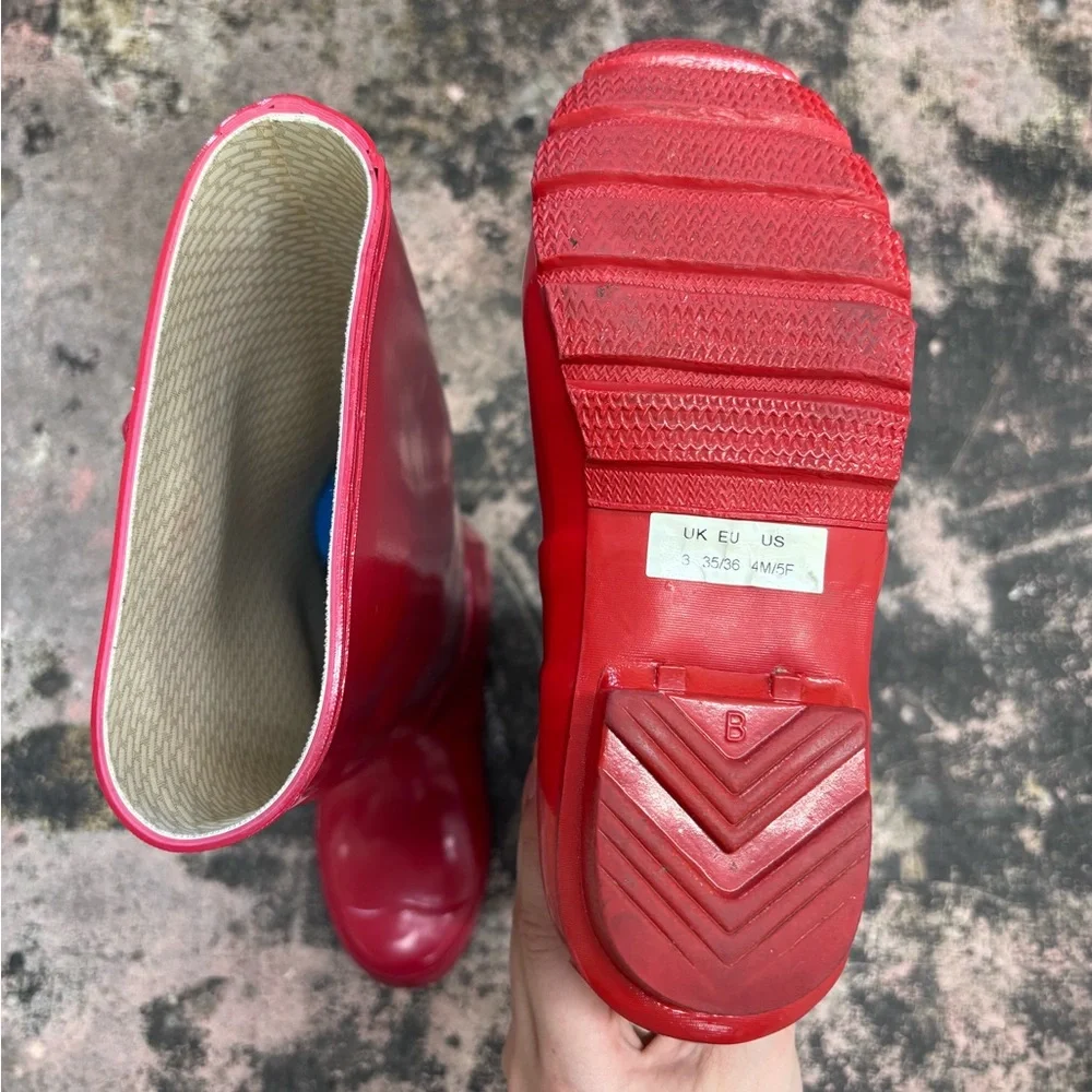 Hunter Original Glossy Tall Rain Boots in Military Red